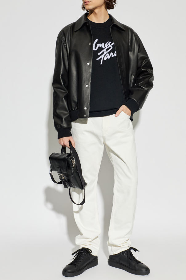 Balmain Wollpullover mit Logo