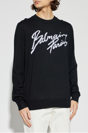 Balmain Wollpullover mit Logo