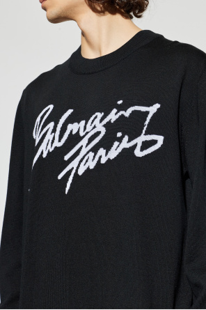 Balmain Wollpullover mit Logo