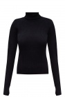 Reebok x Victoria Beckham BLACK Ribbed turtleneck sweater with logo