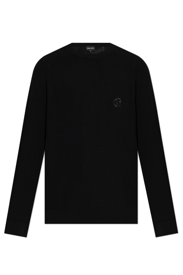 Giorgio Armani Wool jumper with embroidered logo