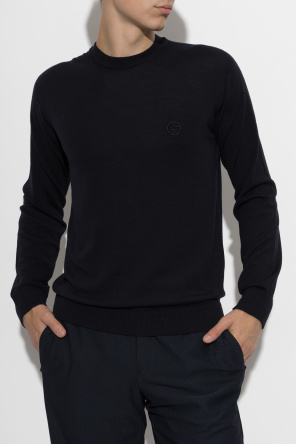 Giorgio Armani Suéter de lana con logo bordado