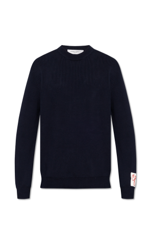Prążkowany sweter z logo ‘davis’ od Golden Goose