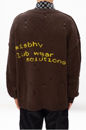 MISBHV 'Green Smiley' raw edge sweater