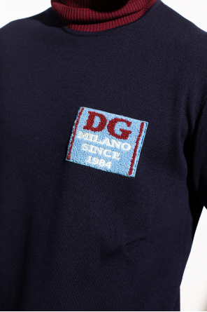 Dolce & Gabbana Logo-patch turtleneck sweater