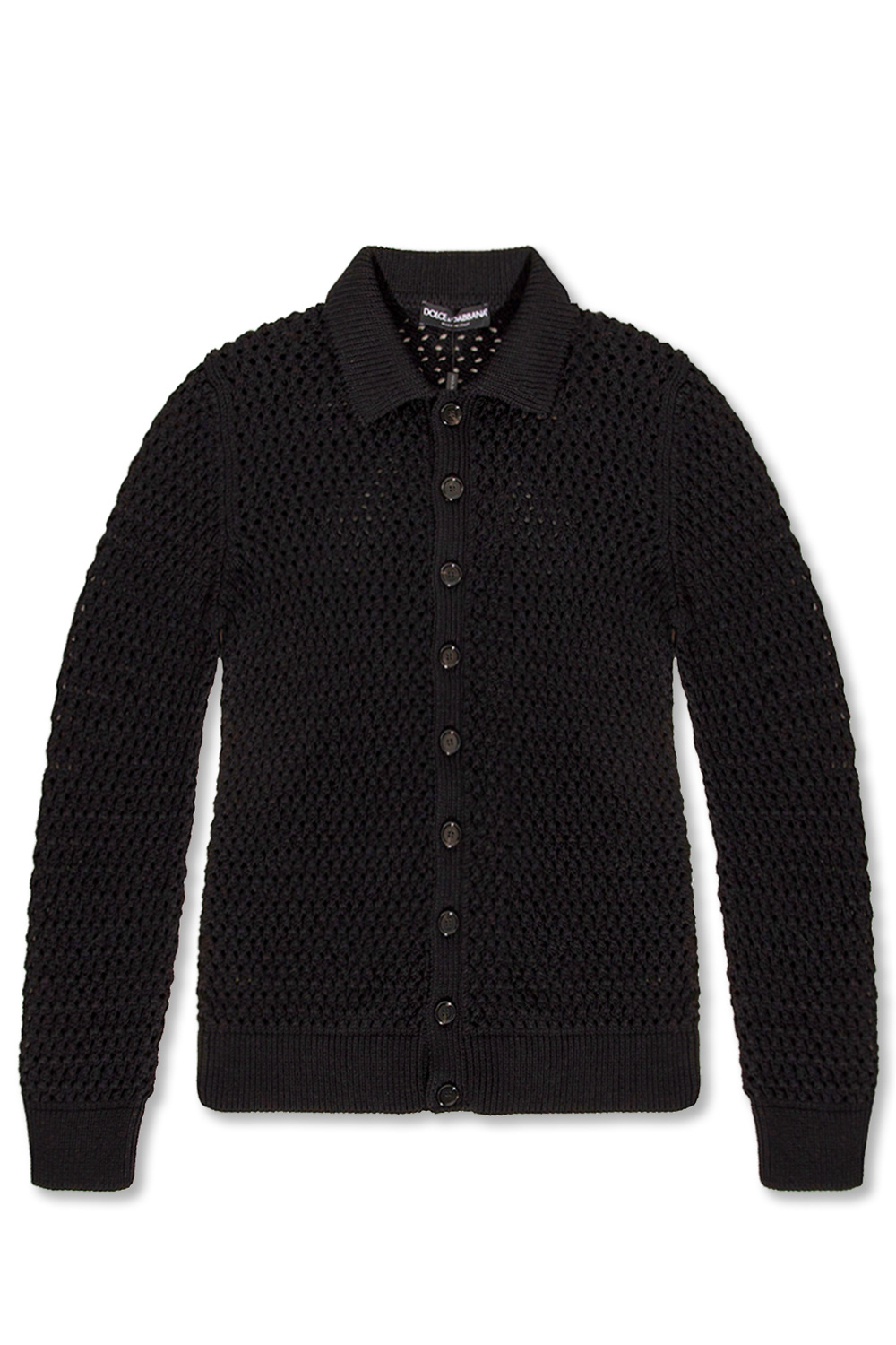 DOLCE & GABBANA TOP BIELIŹNIANY NA RAMIĄCZKACH Wool cardigan