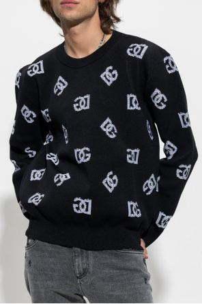 Dolce & Gabbana leopard-print logo-trim scarf Sweater with logo