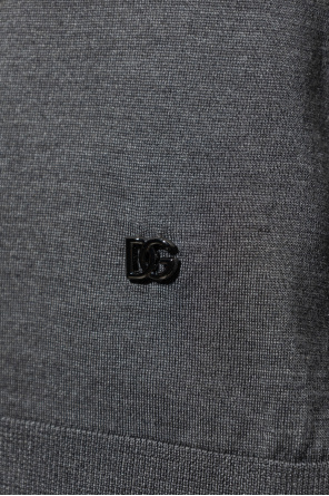 Dolce & Gabbana Kids DG logo patch crewneck Silk sweater