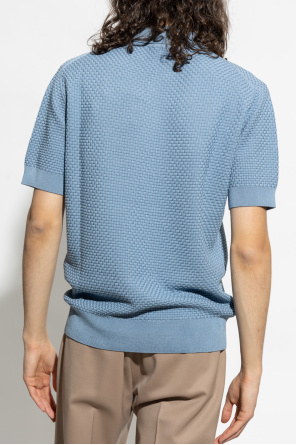 Dolce & Gabbana Slim Fit Cotton Mesh branding polo Shirt Teens