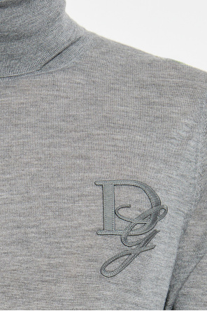 Dolce & Gabbana Kaszmirowy golf z wyszytym logo