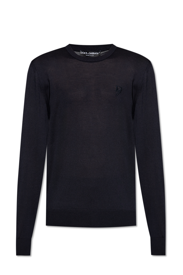 Silk sweater with embroidered logo, zdjęcie 1 Silk sweater with embroidered logo od Dolce & Gabbana