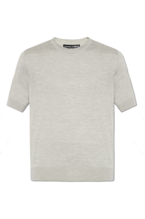 Knit t-shirt od Dolce & Gabbana Kids logo waist leopard print shorts