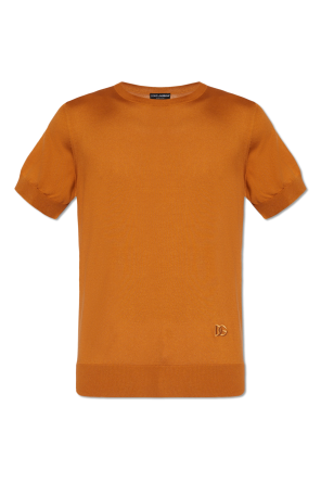 Knit t-shirt od Dolce & Gabbana Kids logo waist leopard print shorts