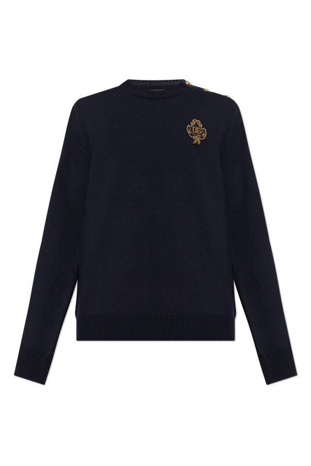 Wool sweater with appliqué od Dolce & Gabbana
