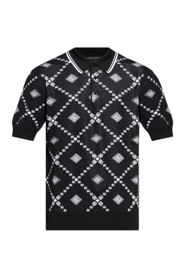 Wool polo shirt with logo od Dolce & Gabbana