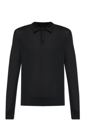 Kaschmir-Poloshirt mit langen Ärmeln