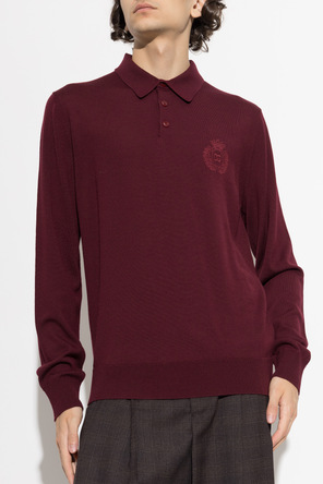 Dolce & Gabbana Wool polo shirt with embroidered logo