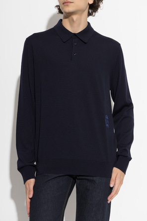 Dolce & Gabbana Wool polo shirt with long sleeves