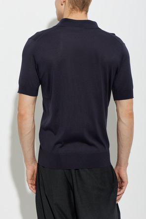Dolce & Gabbana Polo de seda con logo bordado