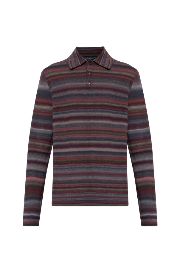 Wool long-sleeve polo od Dolce & Gabbana