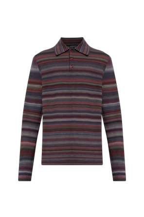 Wool long-sleeve polo