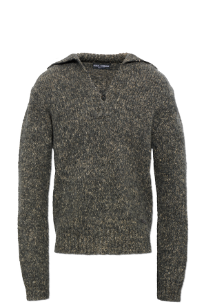 Wool polo shirt with appliquéd logo
