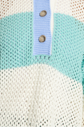 HALFBOY Openwork manches sweater with collar