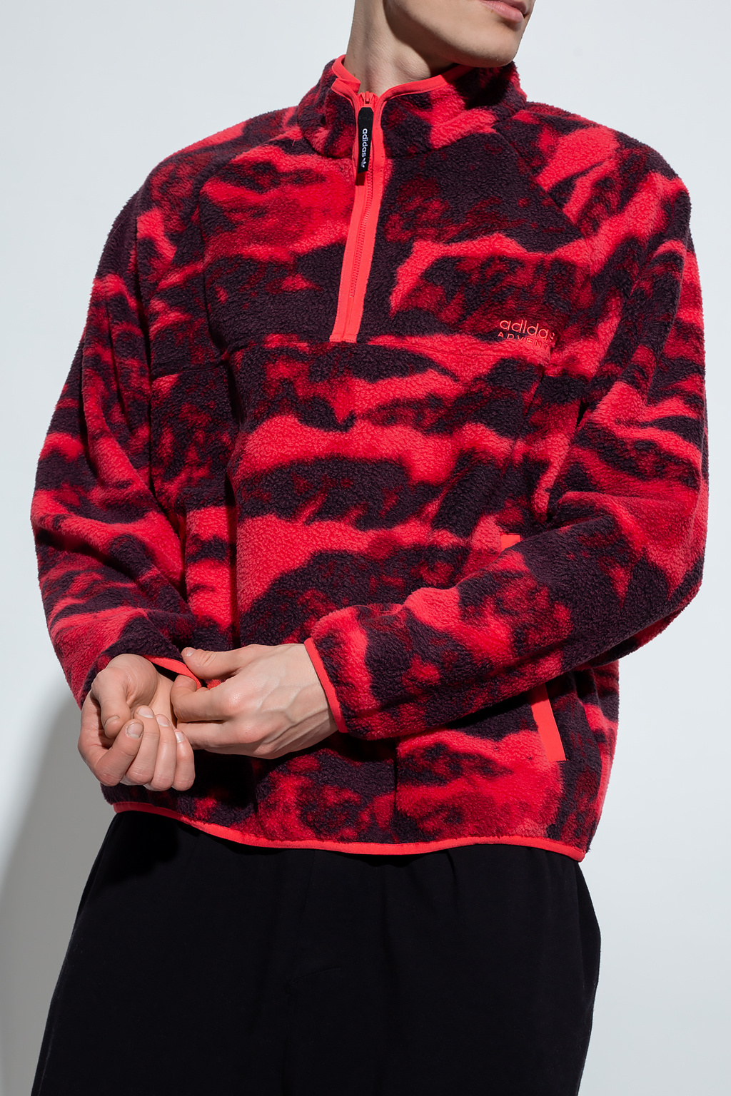 bluza adidas czerwono czarna
