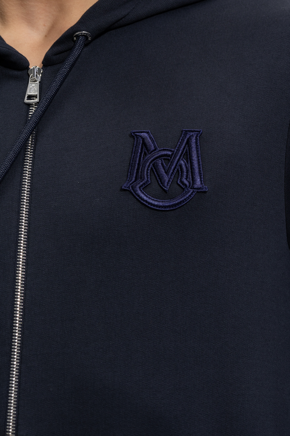 Moncler Monogram Zip-up Hoodie in Black for Men