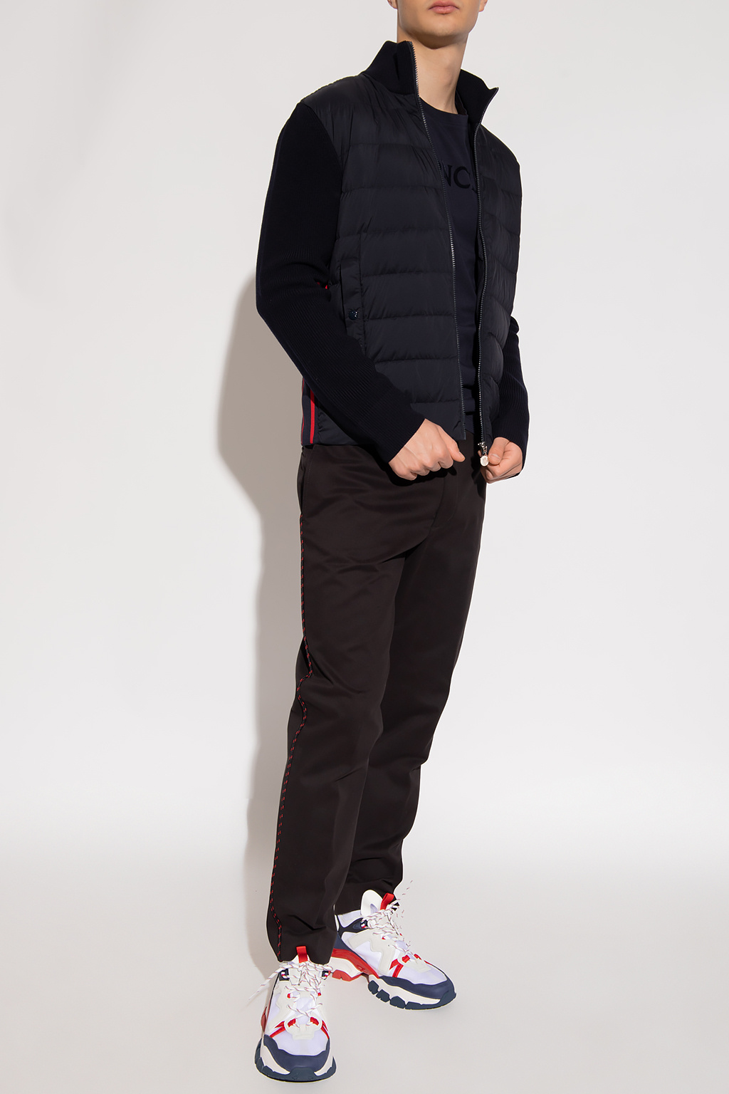 Moncler Cardigan with down front panel