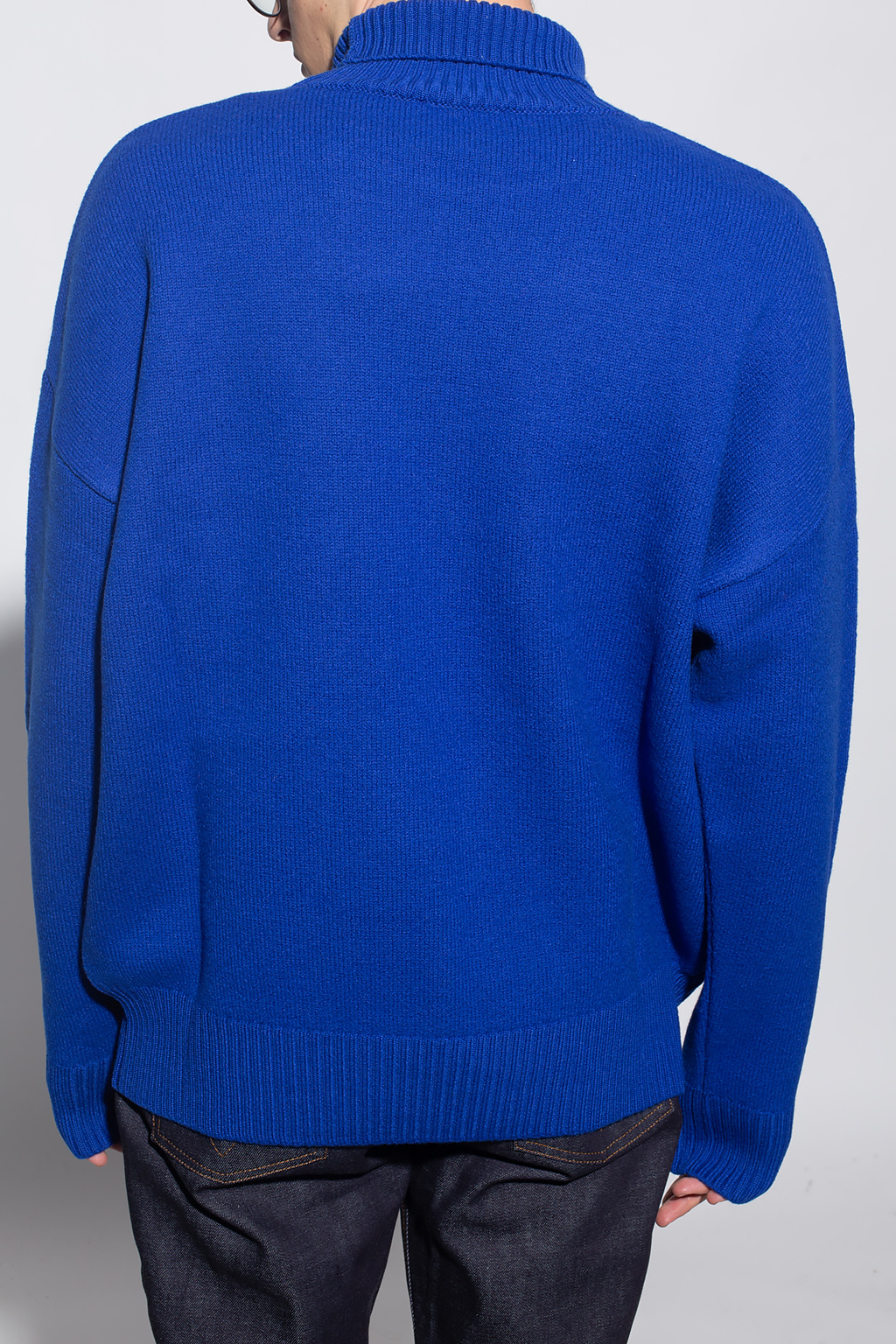 Louis Vuitton Long Wool Tunic Sweater Royal Blue Turtleneck Long Sleeve  Size M