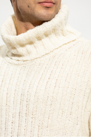 Etudes Lacoste Gräddvit sweatshirt med logga framtill
