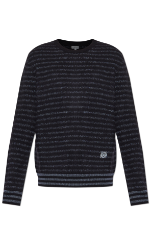 Wool sweater with striped pattern
