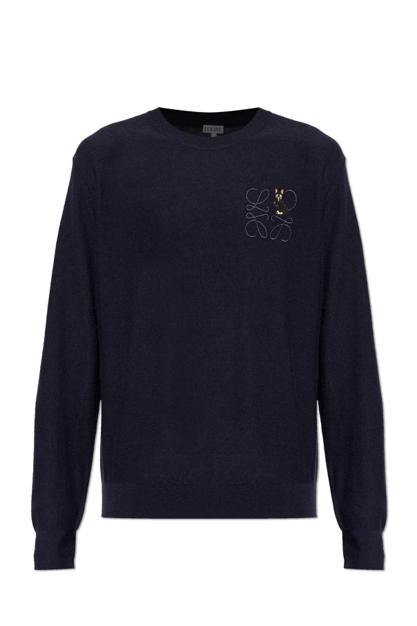 Wool sweater with embroidered logo od Loewe