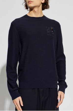 Loewe Wollpullover mit aufgesticktem Logo