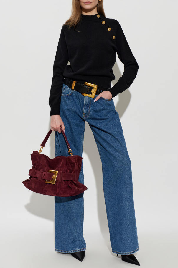 Balmain Sweater with snap fastening on the shoulder