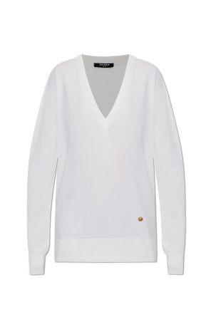 Wool sweater with V-neck