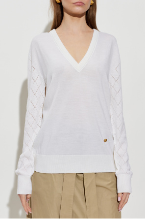 Balmain Wool sweater with V-neck