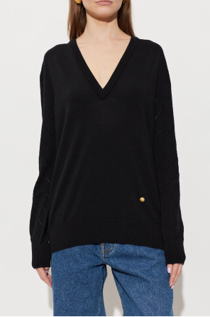 Balmain Wool sweater with V-neck