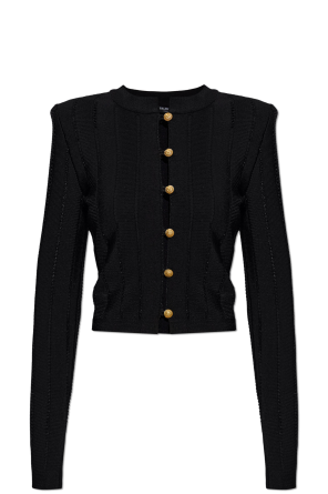Cardigan with shoulder pads