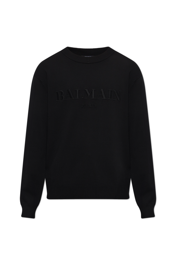 Sweater with embroidered logo od Balmain