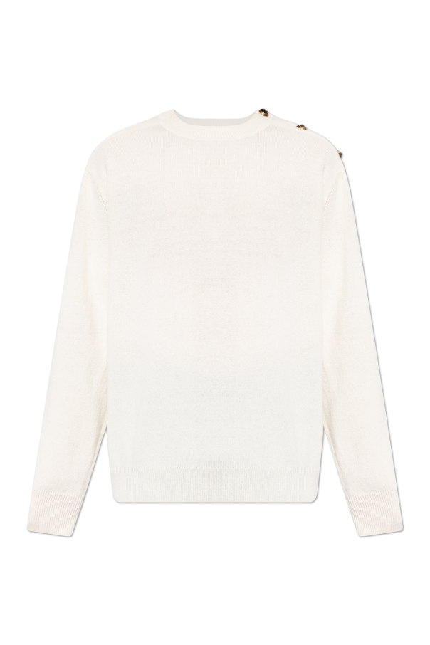 Sweater with snap button shoulder fastening od Balmain
