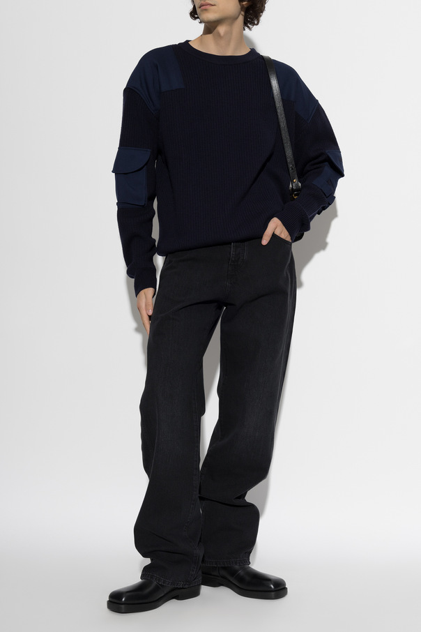 Balmain Wollpullover mit Taschen an den Ärmeln