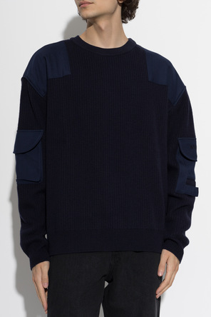 Balmain Wollpullover mit Taschen an den Ärmeln
