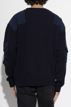 Balmain Wollpullover mit Taschen an den Ärmeln