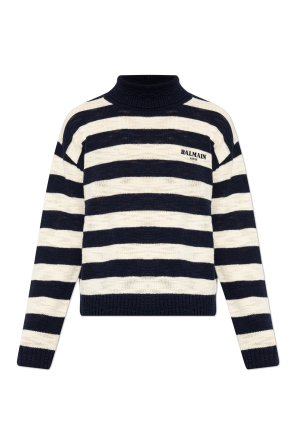 Wool turtleneck with striped pattern