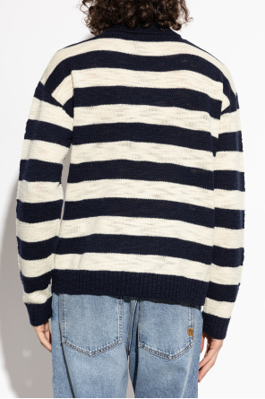 Balmain Turtleneck de lana con estampado de rayas
