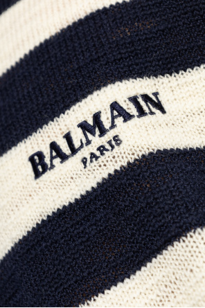 Balmain Turtleneck de lana con estampado de rayas