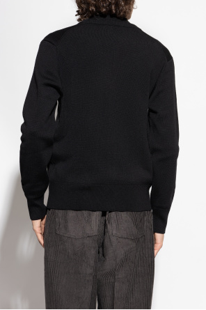 Ami Alexandre Mattiussi Wool cardigan with embroidered logo