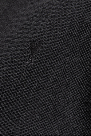 Ami Alexandre Mattiussi Wool cardigan with embroidered logo